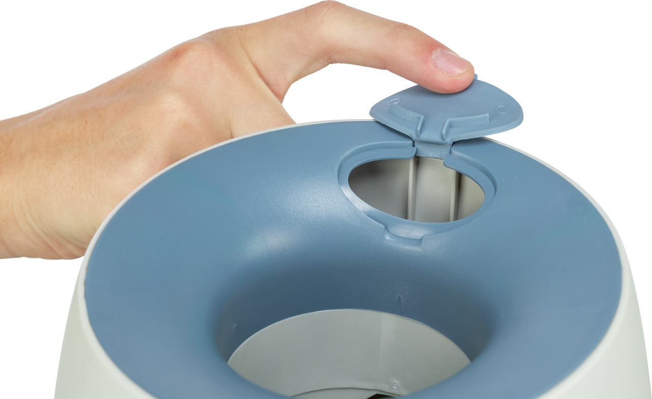 TRIXIE Trinkbrunnen Vital Flow, für Katzen & kl. Hunde, fördert Flüssigkeitsaufnahme, regulierbarer Wasserfluss, blau.