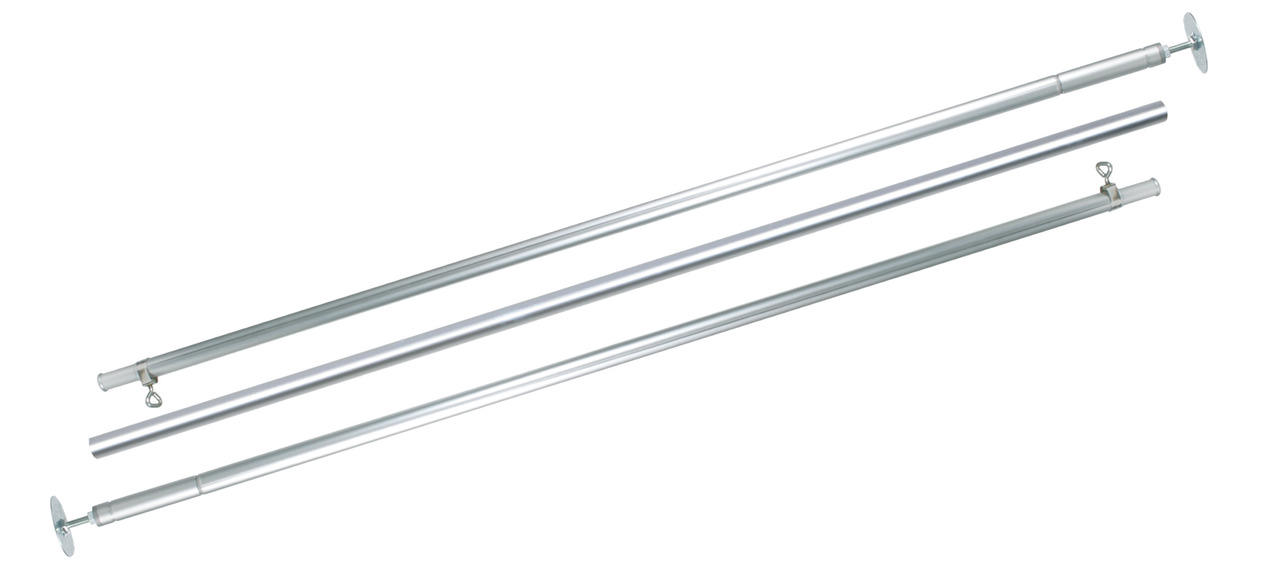 TRIXIE Spannstange für Katzennetze, höhenverstellbar, Metall, mit Befestigungselementen, für Balkone-Terrassen.