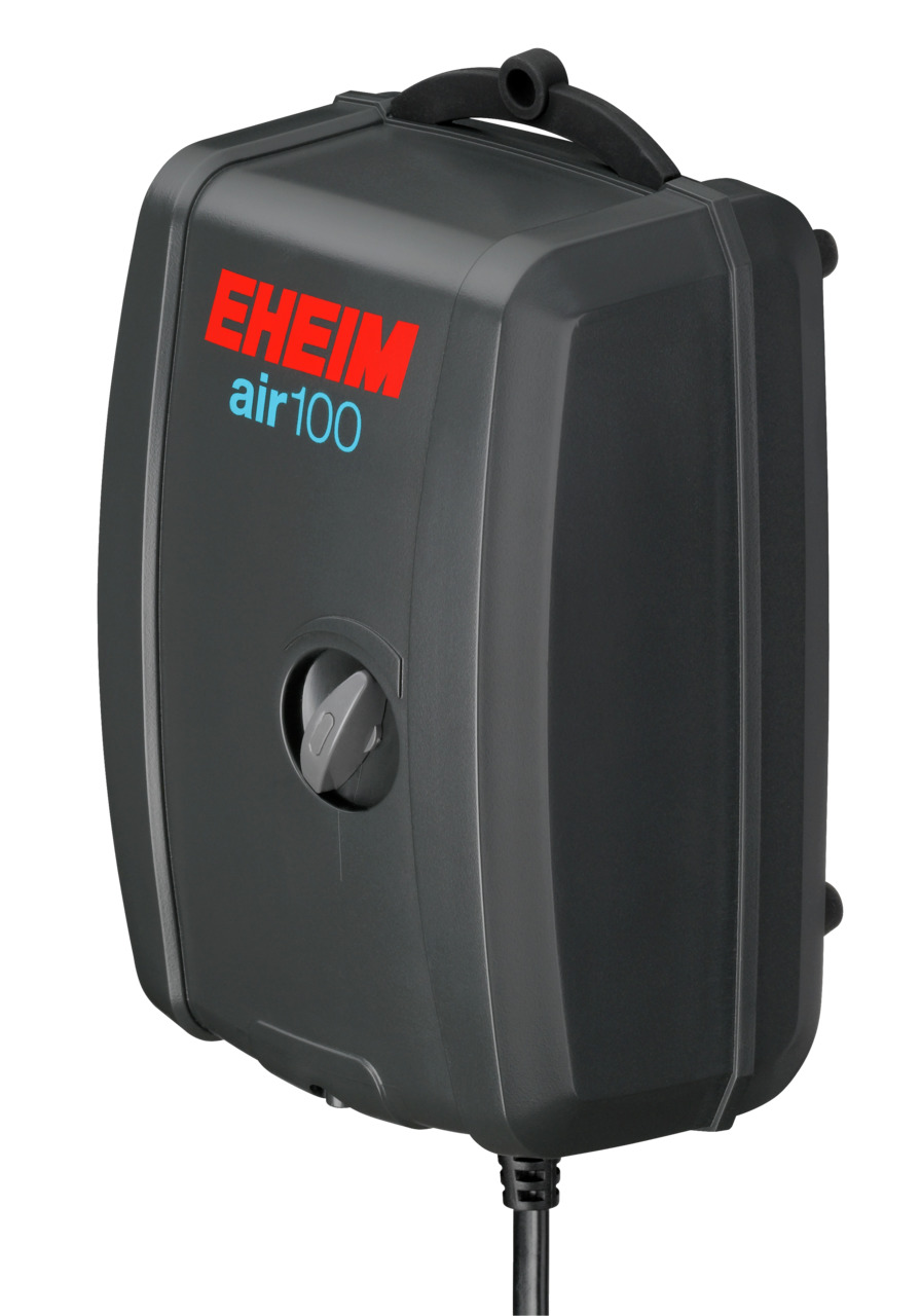 EHEIM air100 Luftpumpe, für Aquarienbesitzer, schwarz, kompakt, leise, energieeffizient, für Süß-/Meerwasser, optimale O2-Versorgung.