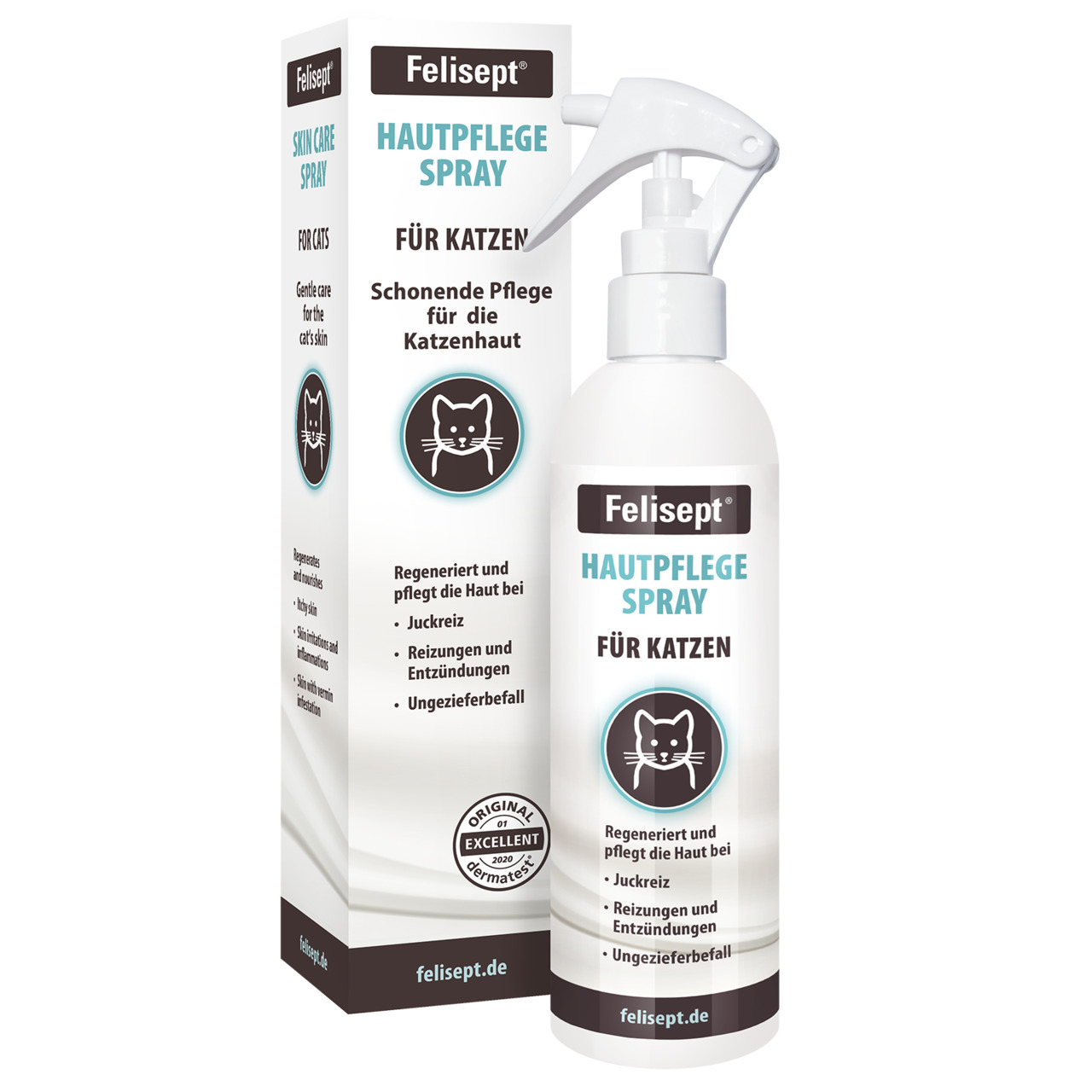 Felisept Hautpflege Spray für Katzen, 100 ml: Regeneriert & pflegt bei Juckreiz, Reizungen, Entzündungen & Ungezieferbefall.