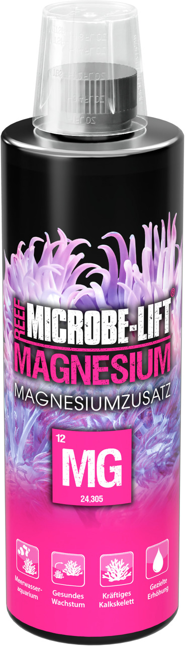 MICROBE-LIFT Magnesiumzusatz, Meerwasseraquarien, fördert Wachstum & Kalkskelett, pink-violett, Korallenmotiv, Ergänzungsmittel.