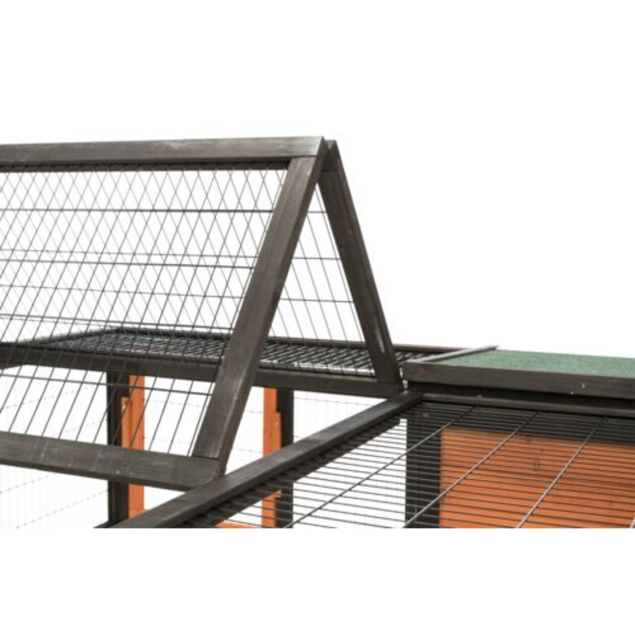 TRIXIE Freilaufgehege Natura, Kaninchen/Meerschweinchen, Metall, klappbares Dach, Schutz+Bewegungsfreiheit, schwarz, robust.