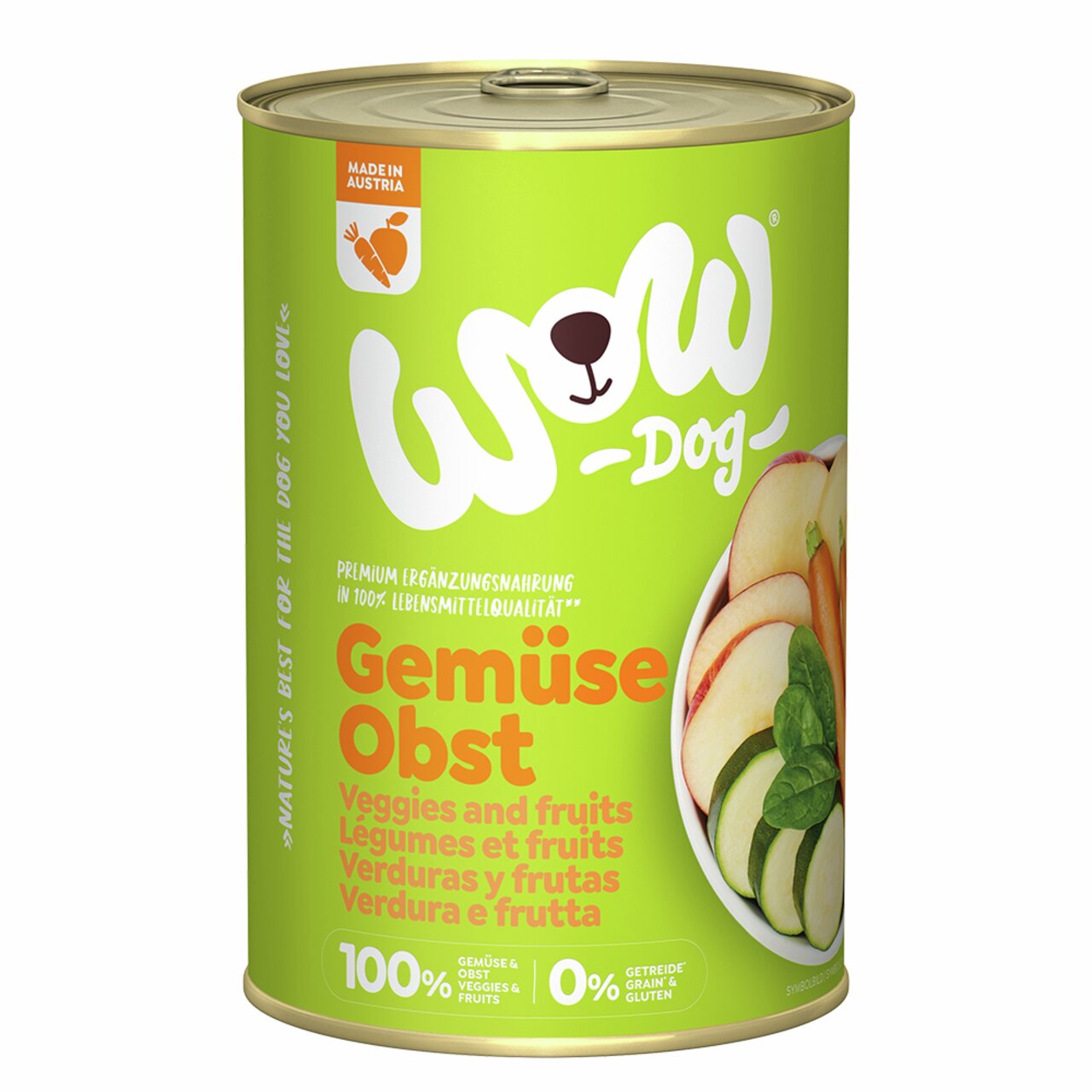 WOW DOG Gemüse & Obst für Hunde, Geschmacksrichtung Gemüse & Obst, 100% Lebensmittelqualität, getreide- und glutenfrei.