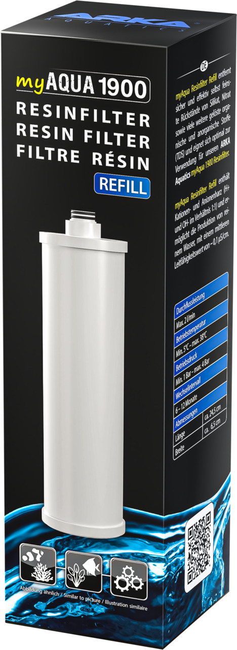 ARKA myAqua 1900 Harzfilter Nachfüllpackung, für Aquarienbesitzer, entfernt Silikat & Nitrat, einfache Handhabung, hohe Effizienz.