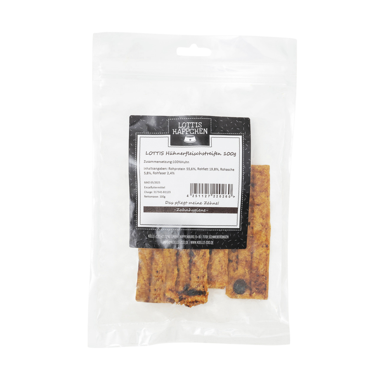 LOTTIS HÄPPCHEN Hühnerfleischstreifen 100 g