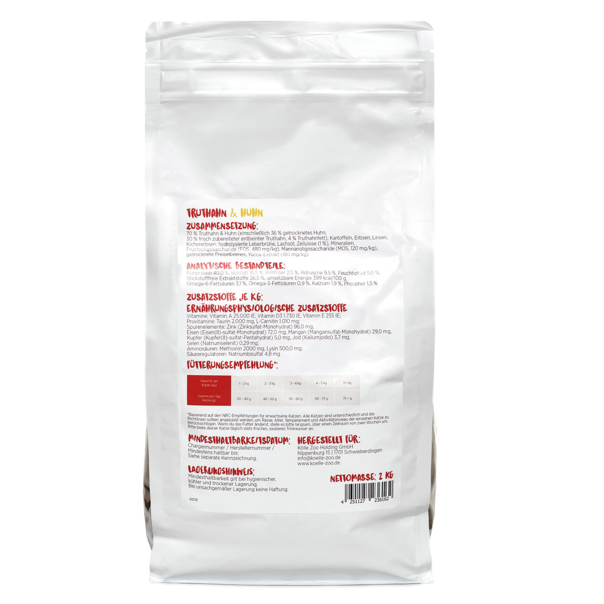 MINCAS HÄPPCHEN Katzenfutter, Truthahn & Huhn, 70 % Fleisch, hochwertige Zutaten, Vitamine & Mineralien, 2 kg.