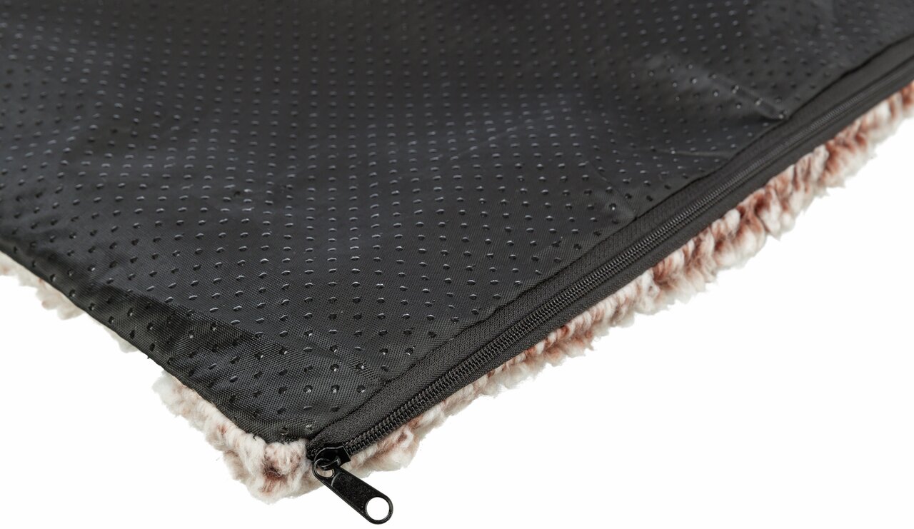 TRIXIE Hundematte, für Hunde, Plüsch, rutschfest, Reißverschluss, hoher Liegekomfort, ideal für Transportboxen/Schlafplatz.