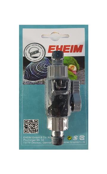 EHEIM Absperrhahn-Set, für Aquarien, regelt Wasserfluss in Schläuchen, Metall, Verpackung mit EHEIM-Logo, EAN: 4011708400340.