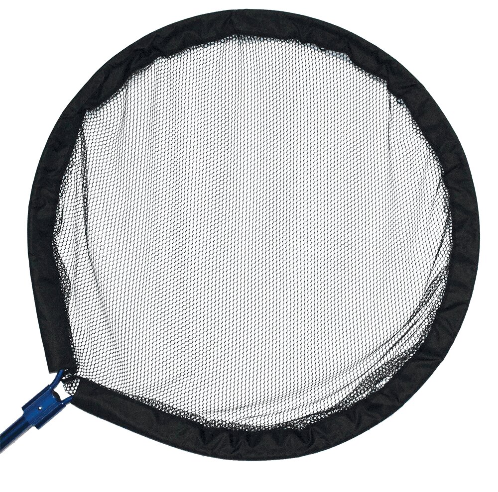Kescher-Netz Unique Koi, für Teichbesitzer-Koi-Liebhaber, feinmaschig, schwarz, stabiler Rahmen, blauer Griff, EAN: 4039283921609.