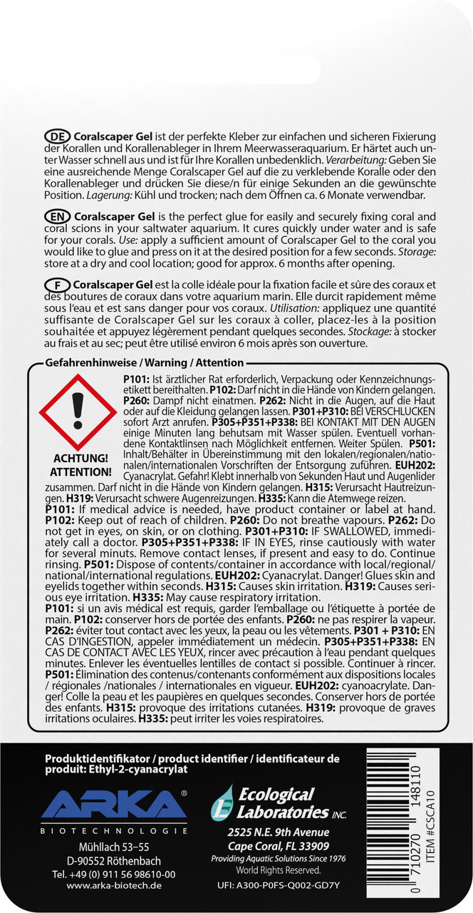 MICROBE-LIFT Coralscaper Gel, Kleber für Korallen u. Ableger, schnell aushärtend, korallensicher, präzise, für Meerwasseraquarien.
