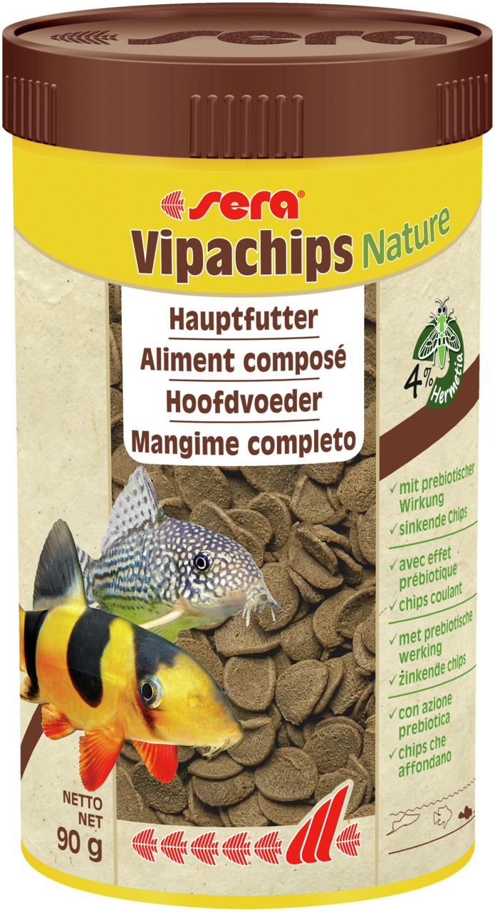 Sparpaket 2 x 250 ml Sera Vipachips Nature Hauptfutter Aquarium Futtertabletten