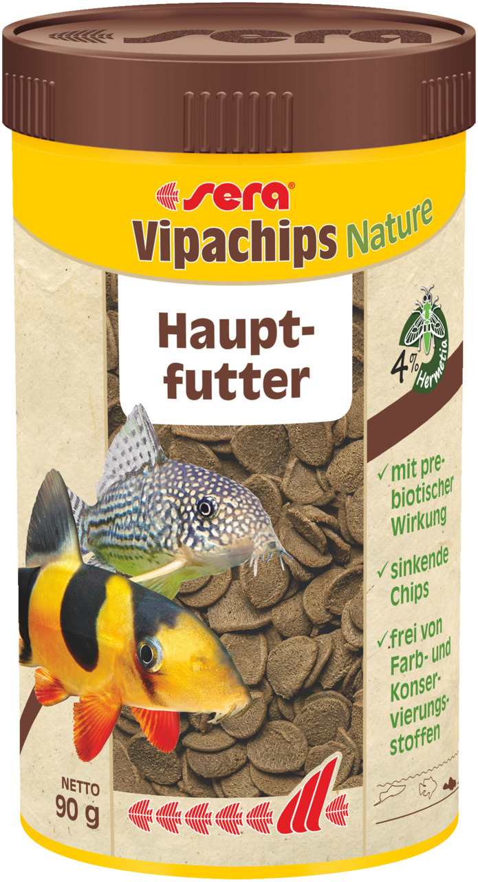 Sparpaket 2 x 250 ml Sera Vipachips Nature Hauptfutter Aquarium Futtertabletten