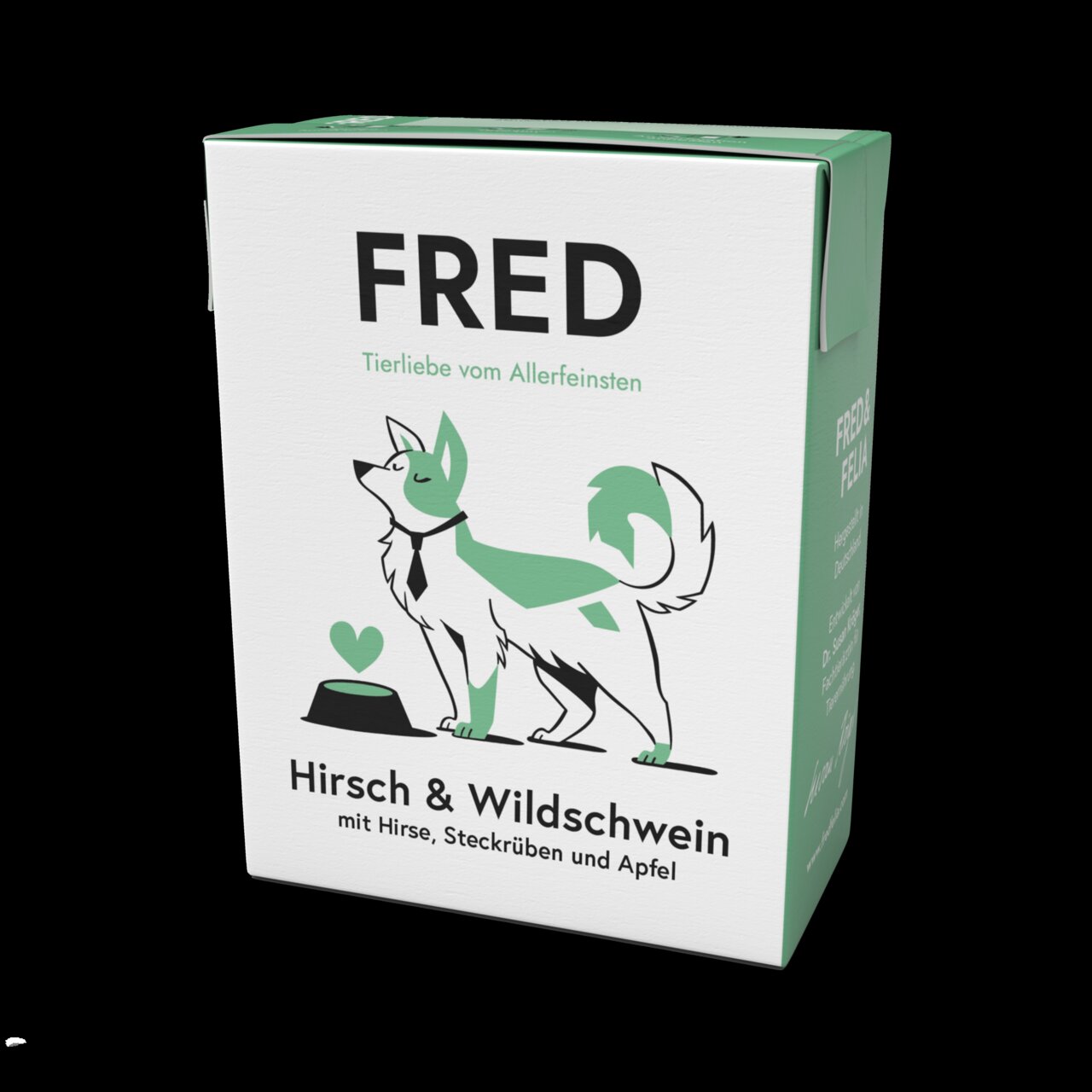 FRED Hundefutter Hirsch & Wildschwein für Hunde, mit Hirse, Steckrüben und Apfel, Tierliebe vom Allerfeinsten.