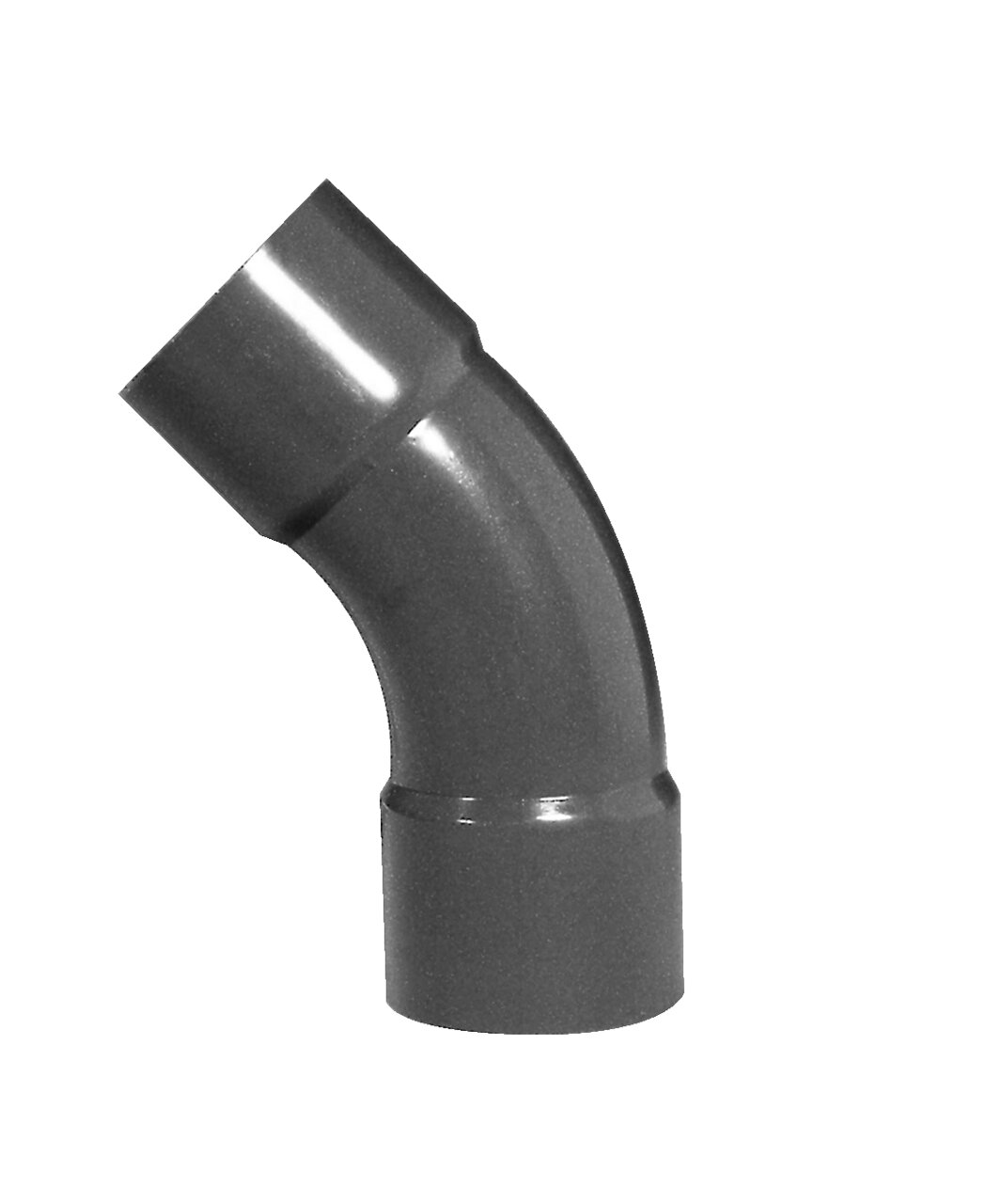 EFFAST PVC-Rohrbogen 45° glatt, für Rohrleitungssysteme, zur Richtungsänderung des Flusses. EAN: 4039283303702.