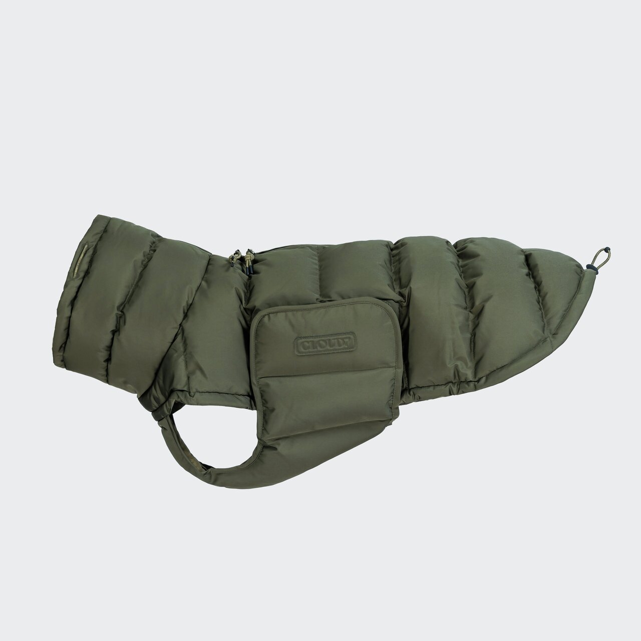 Hundemantel Cloud7, grün, für kl.-gr. Hunde, wattiert, mit RV & Tasche, ideal f. kalte Tage.