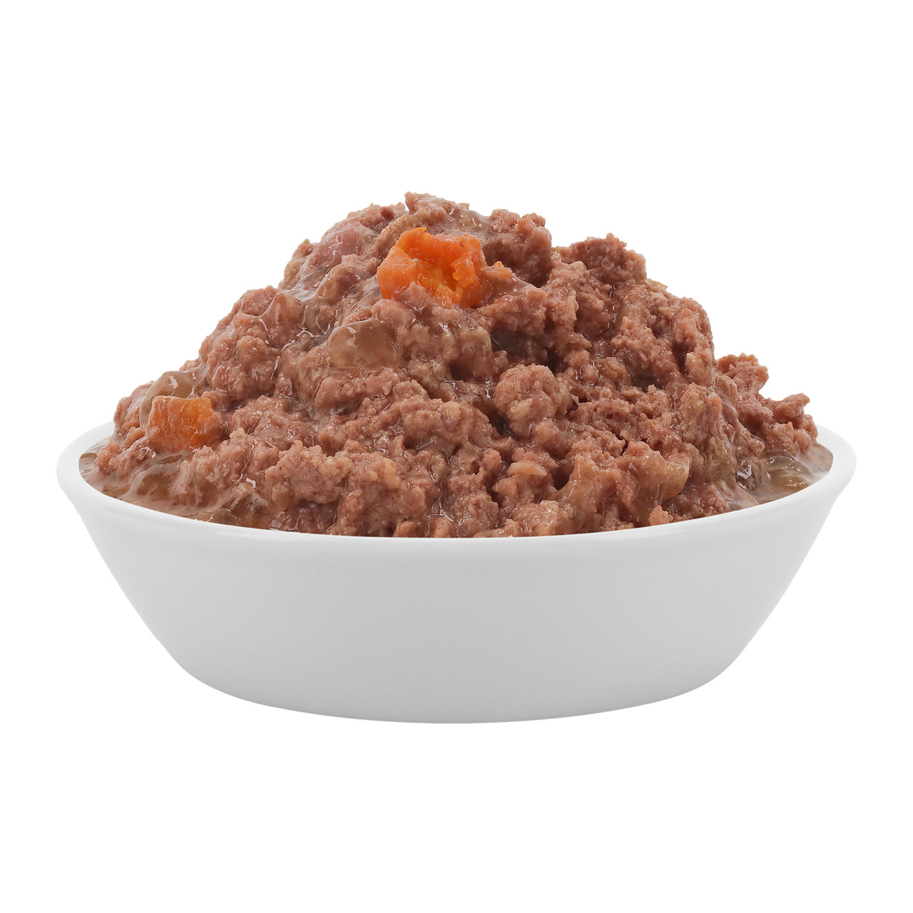 Lucky Lou Nassfutter für Hunde, saftiges Fleisch mit Karotten, für ausgewachsene Hunde, hochwertige Qualität.