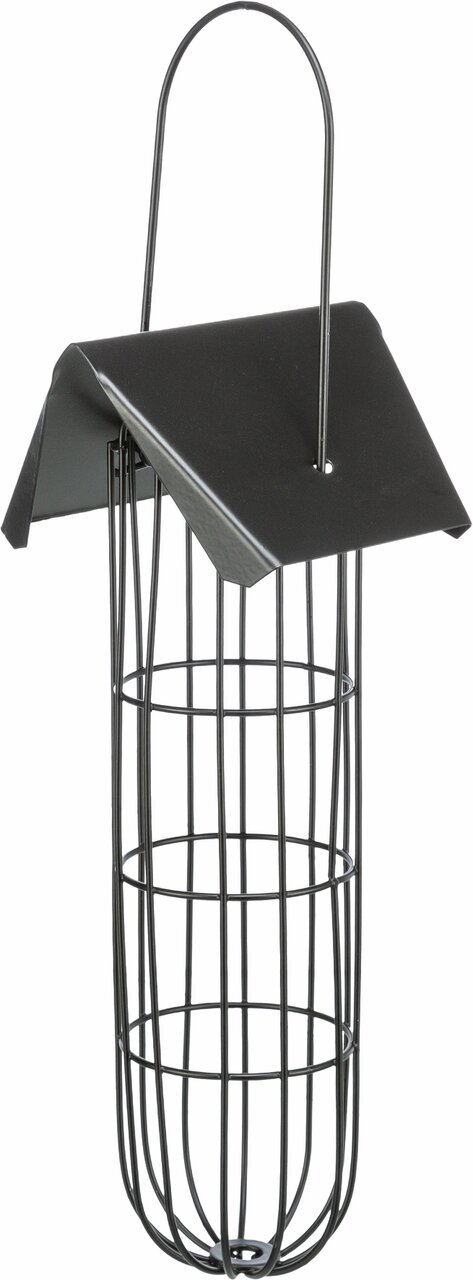 TRIXIE Vogeltränke, Keramik, Wildvögel, weiß, schlichtes Design mit Vogelverzierung, Metallketten, ideal für Bäume, Sommer, Wasser.