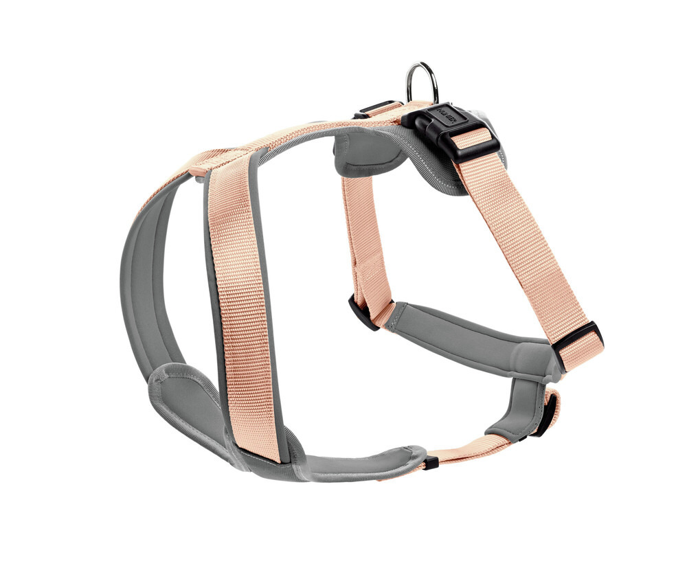 HUNTER Hundegeschirr "Divo", Beige-Grau, ergonomisch, gepolstert, reflektierend, für alle Hundegrößen, ideal für Outdoor, Komfort+Sicherheit.