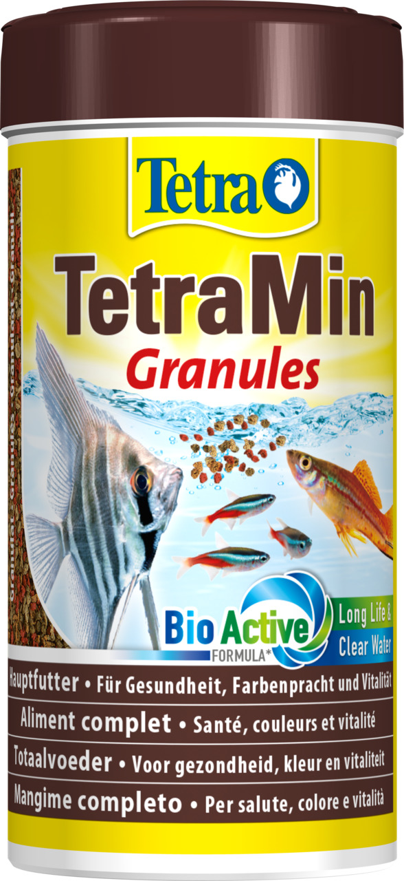 Tetra TetraMin Granules, Hauptfutter f. trop. Zierfische, BioActive-Formel: Gesundheit, Farben, Vitalität, 250 ml.