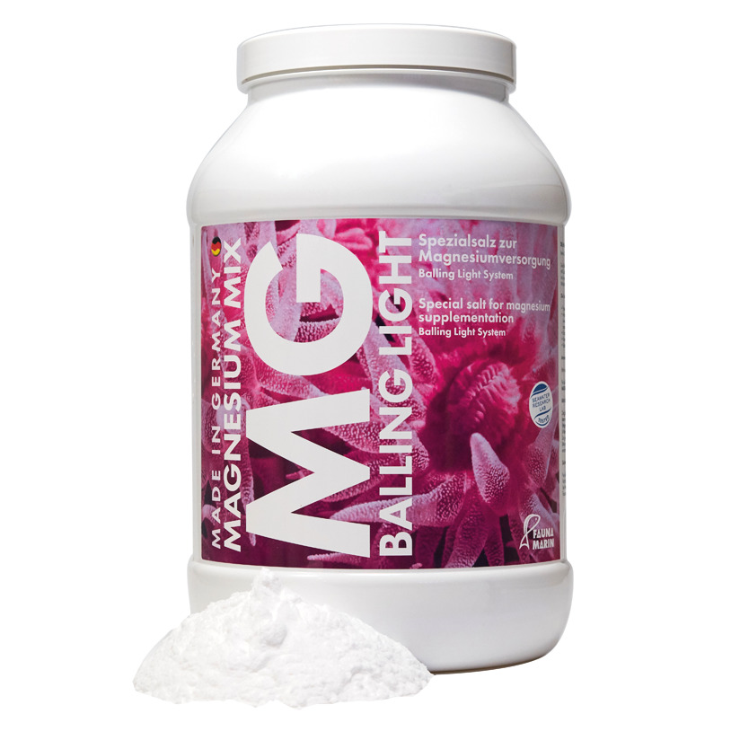 FAUNA MARIN Balling Light Magnesium Mix, Spezialsalz f. Meerwasseraquarien, 1 kg, pinkes Design mit Korallenmotiv.