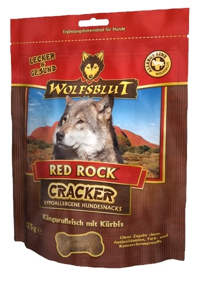 WOLFSBLUT Red Rock Cracker: Hypoallergene Hundesnacks mit Kängurufleisch & Kürbis, 225 g. Lecker & gesund.