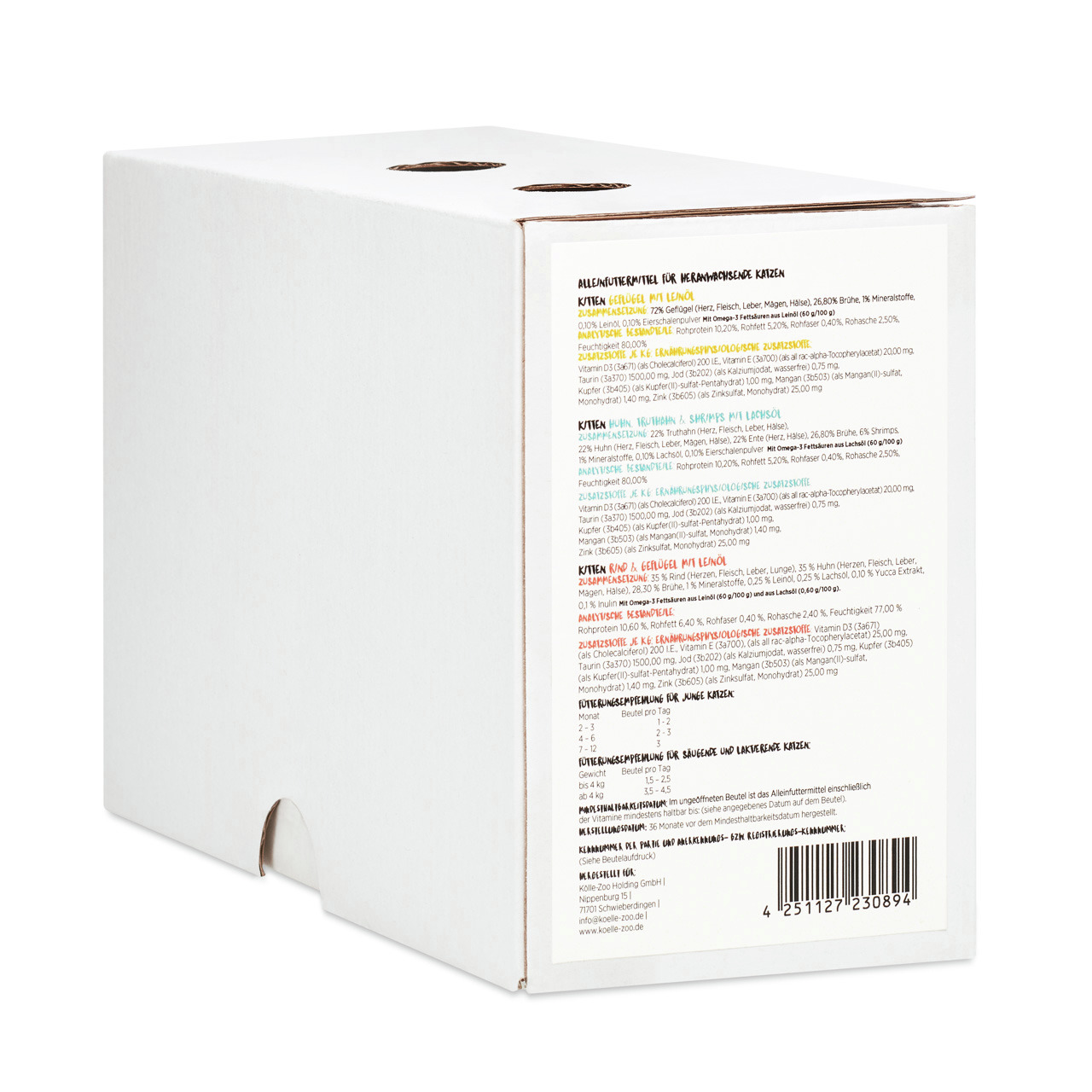 Mincas „MINCAS HÄPPCHEN“ Nassfutter f. ausgew. Katzen, Geschm. Huhn, 400 g, ausgewogene Ernährung.