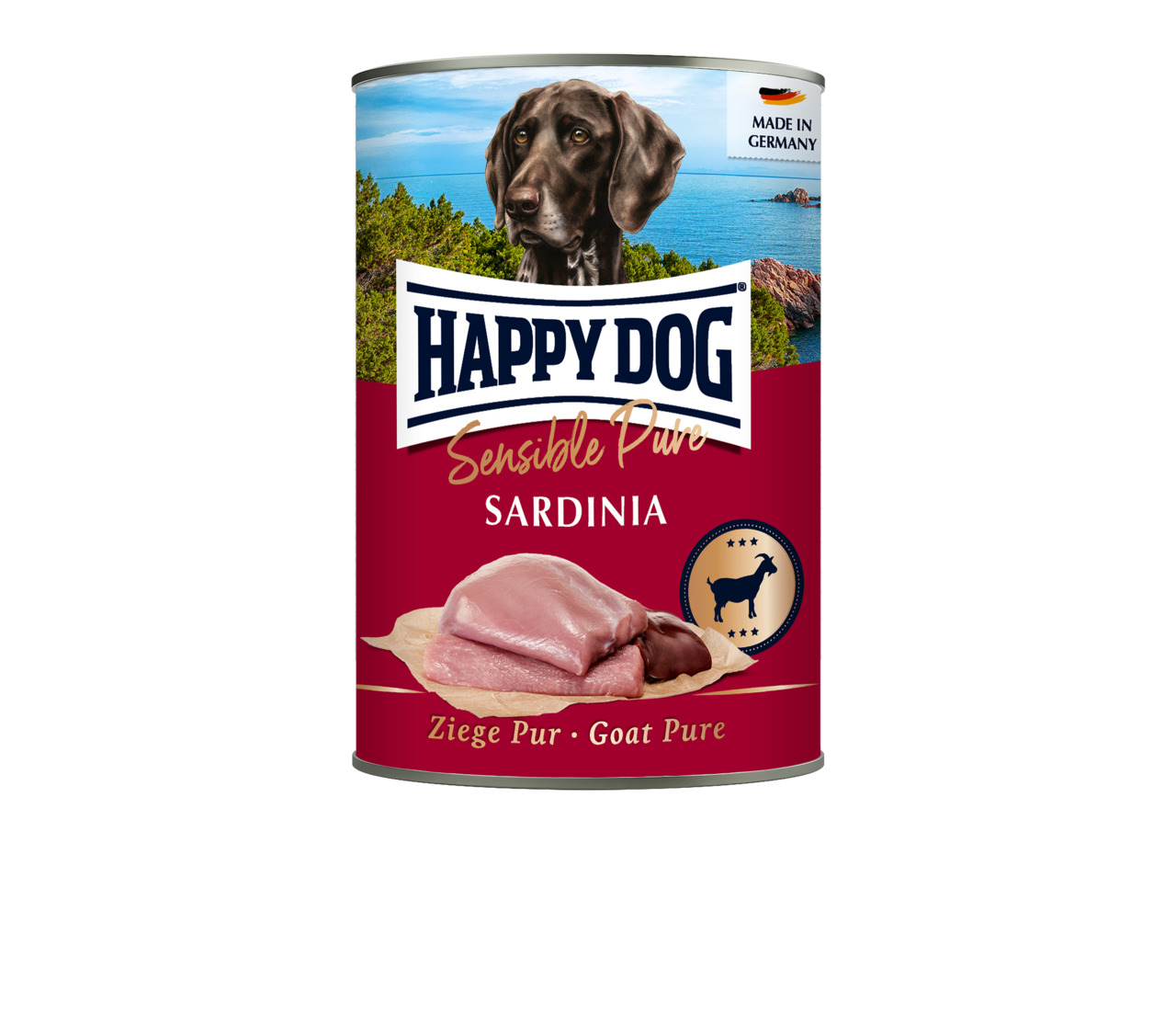 HAPPY DOG Ziege Pur 400 Gramm Hundenassfutter