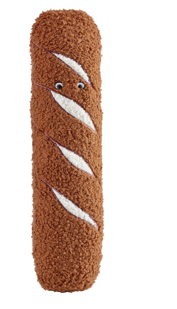 Hundespielzeug HUNTER Baguette, für Hunde aller Größen, Kauspielzeug-Apportieren, weiches Material, braun mit weißen Akzenten.