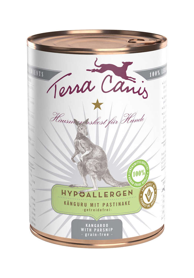 Sparpaket 24 x 400 g Terra Canis Hypoallergen Känguru mit Pastinake Hunde Nassfutter