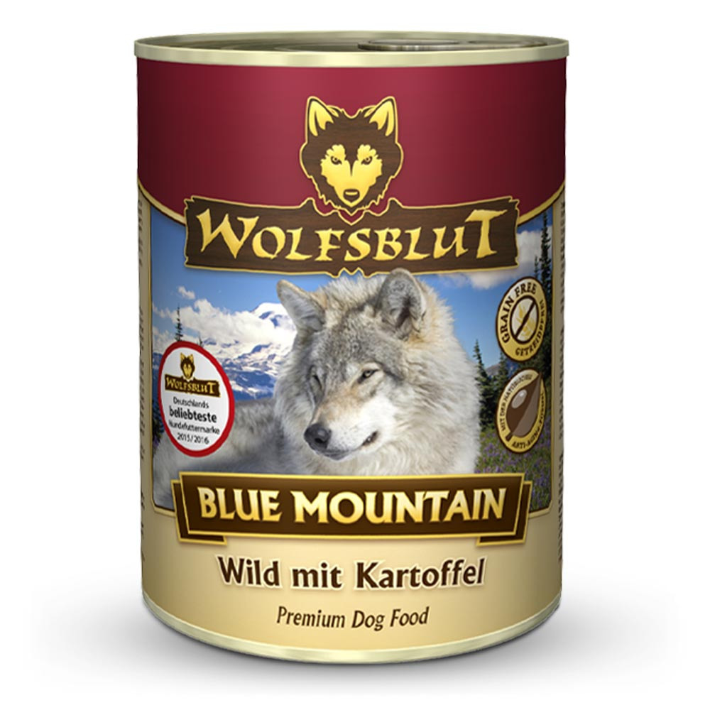 WOLFSBLUT Blue Mountain Wild mit Kartoffeln 395g Hundenassfutter