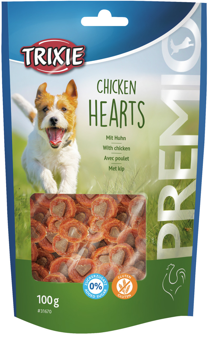 Trixie Premio Chicken Hearts mit Huhn Hunde Snack 100 g