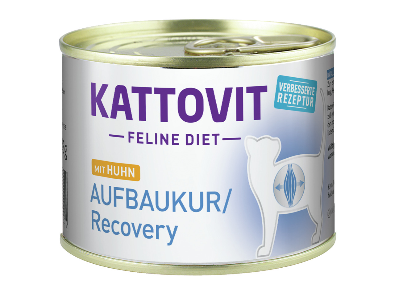 Kattovit Feline Diet Aufbaukur Huhn, 185 g, für Katzen in Erholungsphase, verbesserte Rezeptur für gezielte Unterstützung.