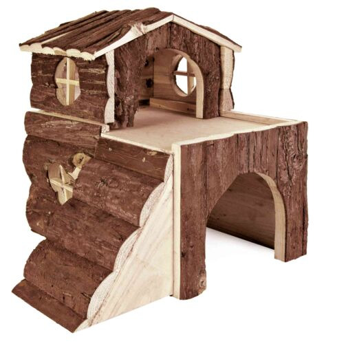 TRIXIE Kleintierhaus "Hans", Holz, für Hamster-Mäuse, mit Rampe, Fenster, Unterschlupf, ideal zum Klettern-Verstecken-Ausruhen.