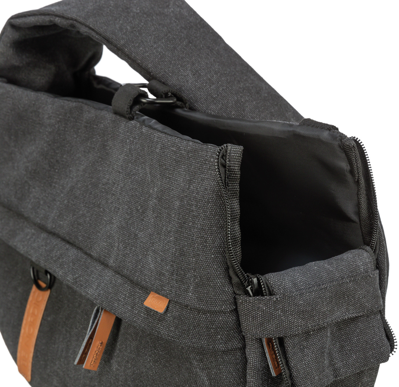 TRIXIE Ryan Tragetasche, dunkelgrau, für kl. Hunde & Katzen, robustes Material mit Lederdetails, Reißverschluss, Tragegriffe.