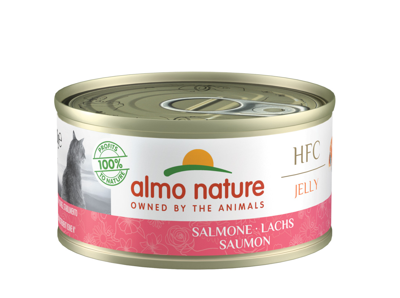 Sparpaket 24 x 70 g Almo Nature HFC Jelly Lachs Katzen Nassfutter