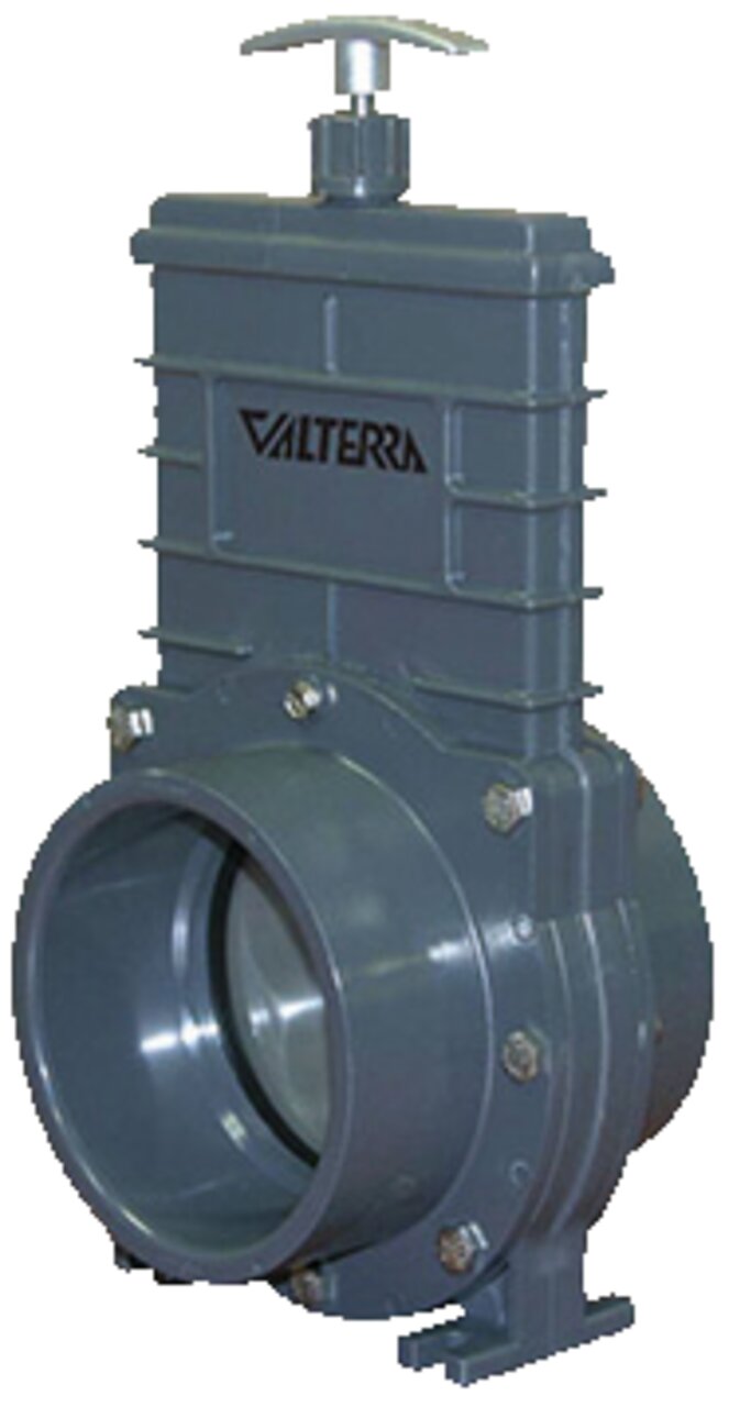 Valterra Schieberventil, grau, Kunststoff+Metall, für industrielle Anwendungen.