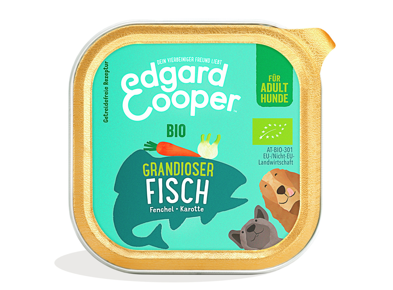 Sparpaket 34 x 100 g Edgard & Cooper Adult Bio Fisch Hunde Nassfutter