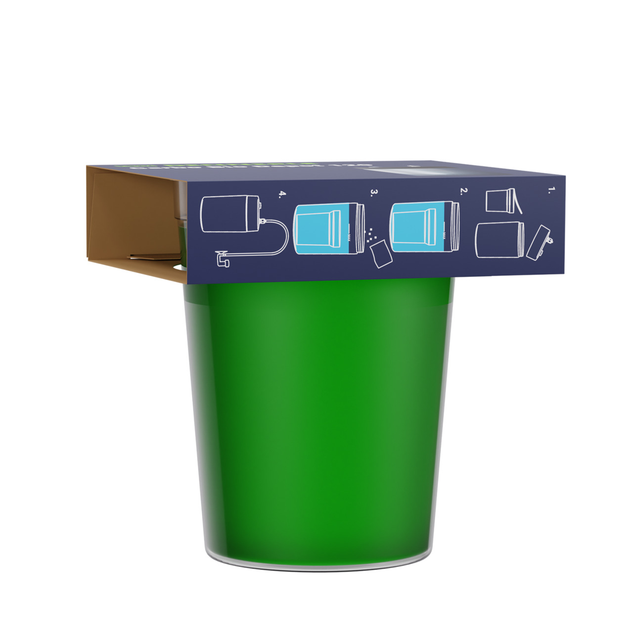 Dennerle Nano Alginator 2500, für Aquarienbesitzer, entfernt Algen, einfache Anwendung, grüner Behälter, blaue Verpackung.