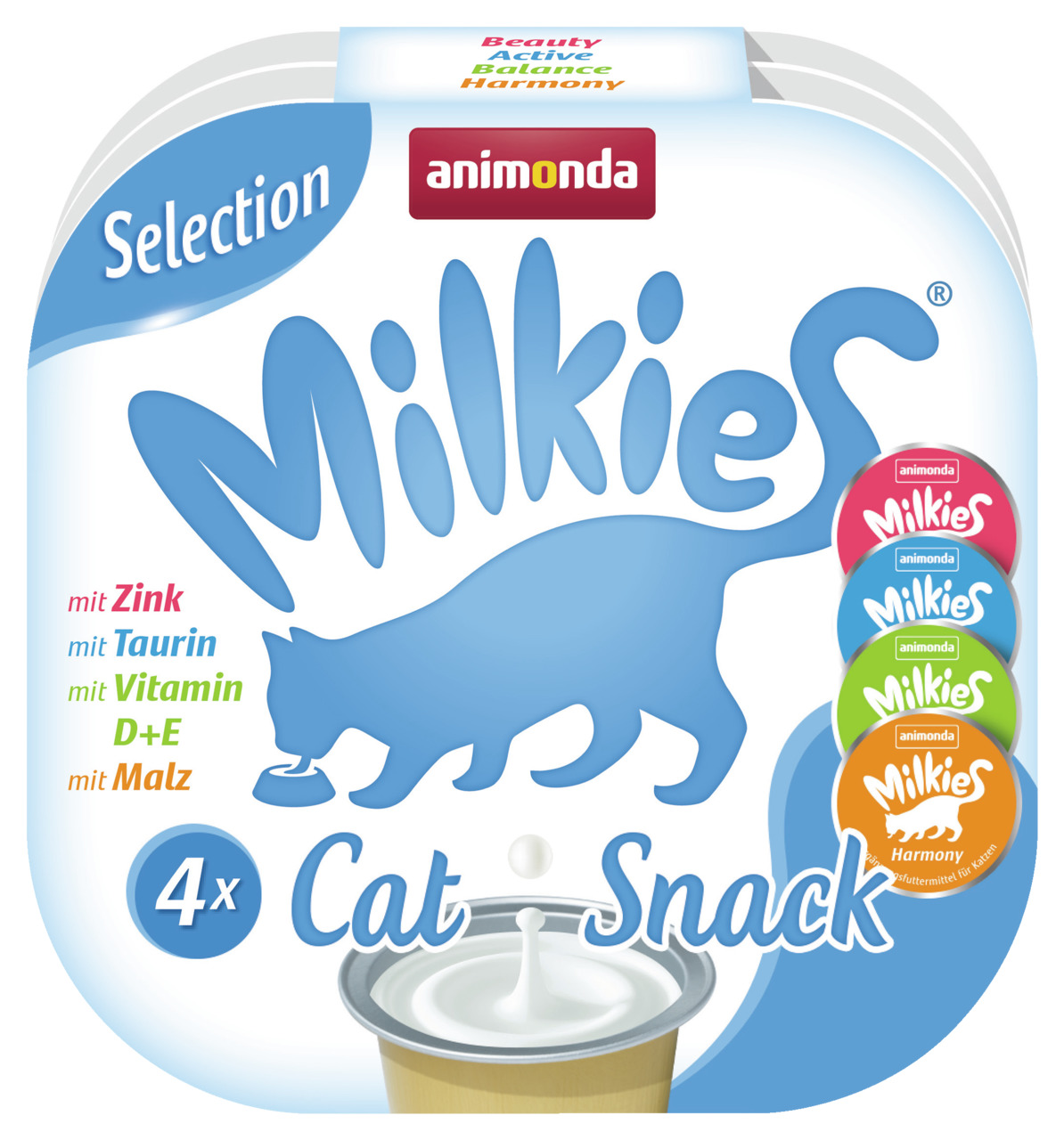 Sparpaket 2 x 4 x 15 g Animonda Milkies Selection Katzen Snack