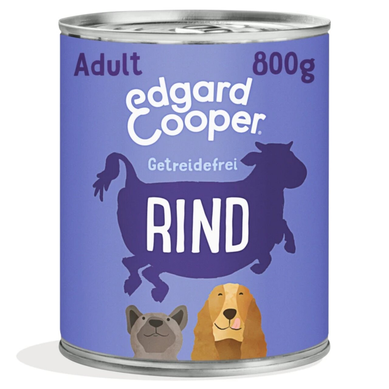 Edgard & Cooper Hundefutter Adult, Rind, getreidefrei, 800 g Dose, für ausgewachsene Hunde, hochwertiges Nassfutter.