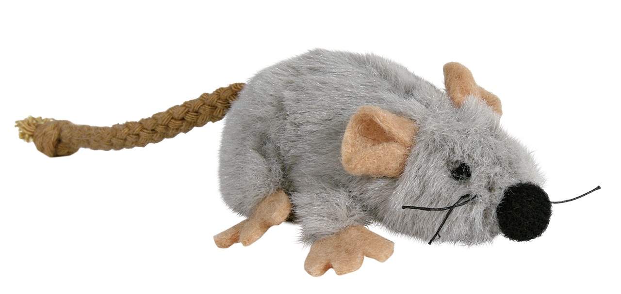 Trixie Maus grau Katzenminze Katzen Spielzeug 7 cm