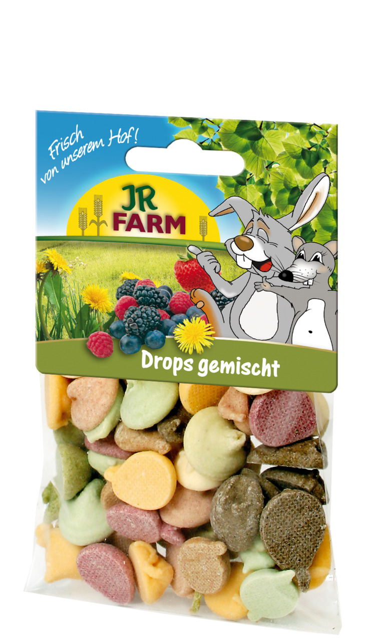 Sparpaket 2 x 75 g JR Farm Drops gemischt Nager Snack