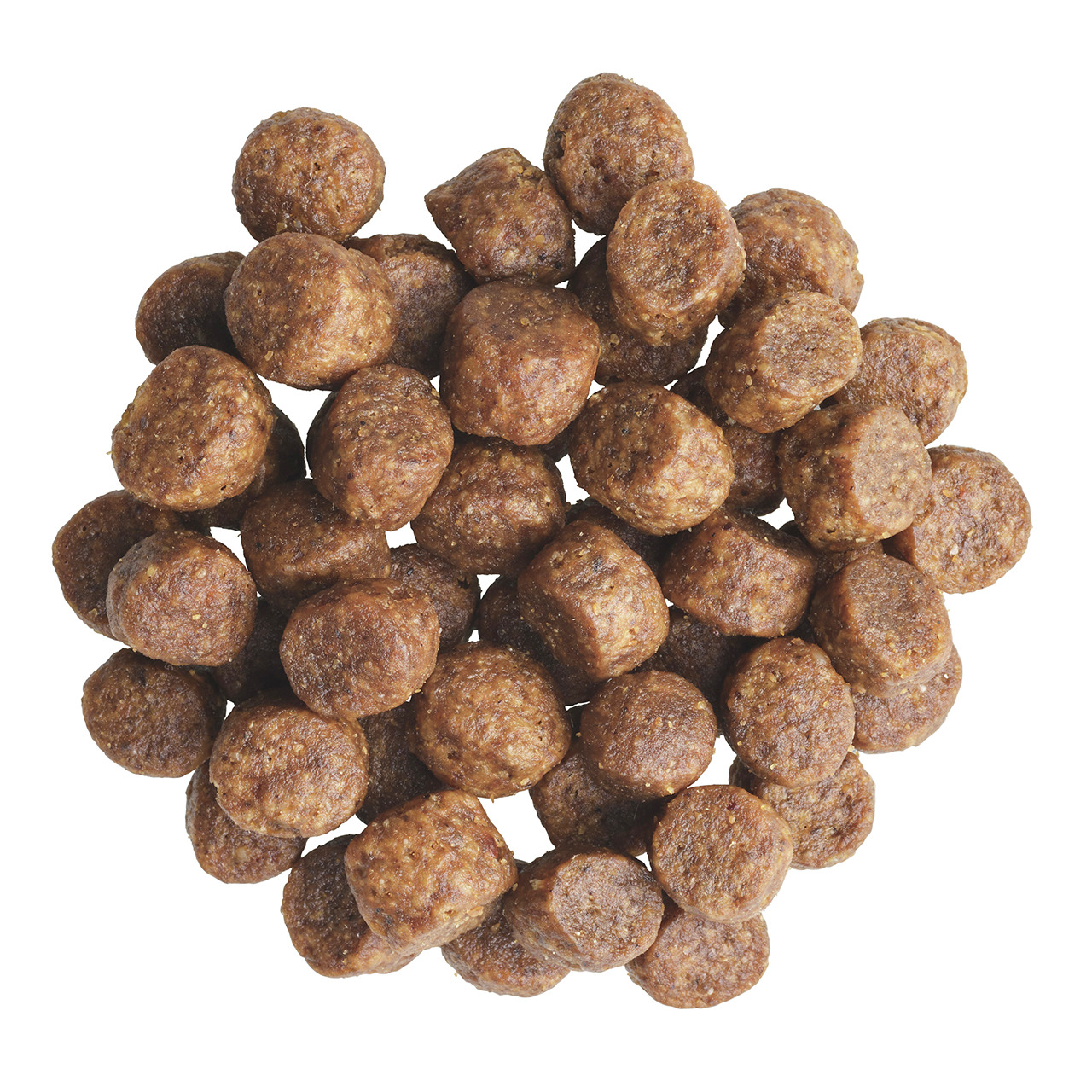 TIKAANI Trockenfutter für ausgewachsene Hunde, reich an Fleisch, ausgewogene Ernährung, braune Kroketten, Menge unbekannt.