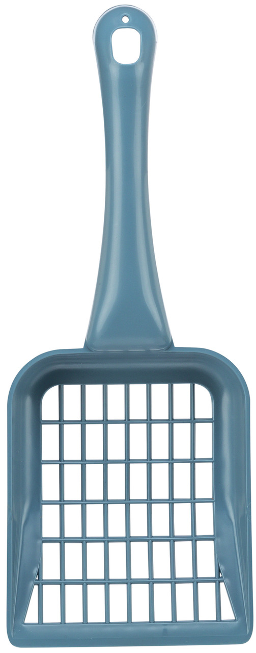 TRIXIE Katzentoilettenschaufel, blau-grau, robust, Gitterdesign, trennt Streu-Klumpen, hygienisch, für Katzenbesitzer.