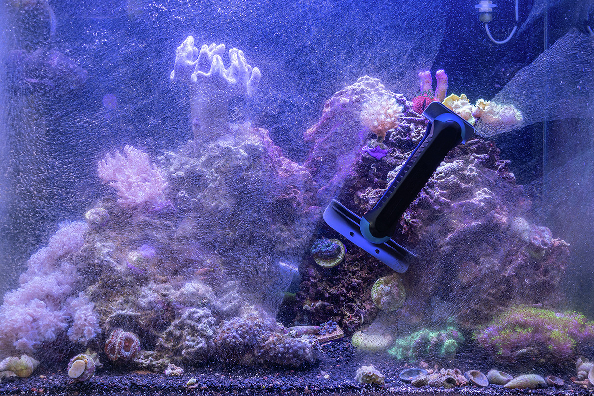 Das Bild zeigt den TUNZE Care Magnet, ein innovatives Reinigungswerkzeug für Aquarien. Es ist speziell für die Reinigung von Glas- und Acryloberflächen konzipiert und eignet sich für Aquarienliebhaber, die Wert auf eine gründliche und schonende Pflege leg