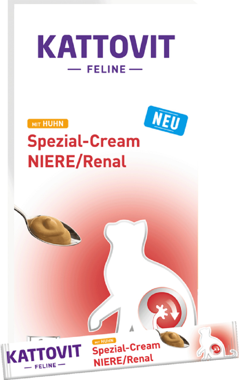 Kattovit Spezial-Cream Niere / Renal Multipack mit Huhn Katzen Snack 6 x 15 g