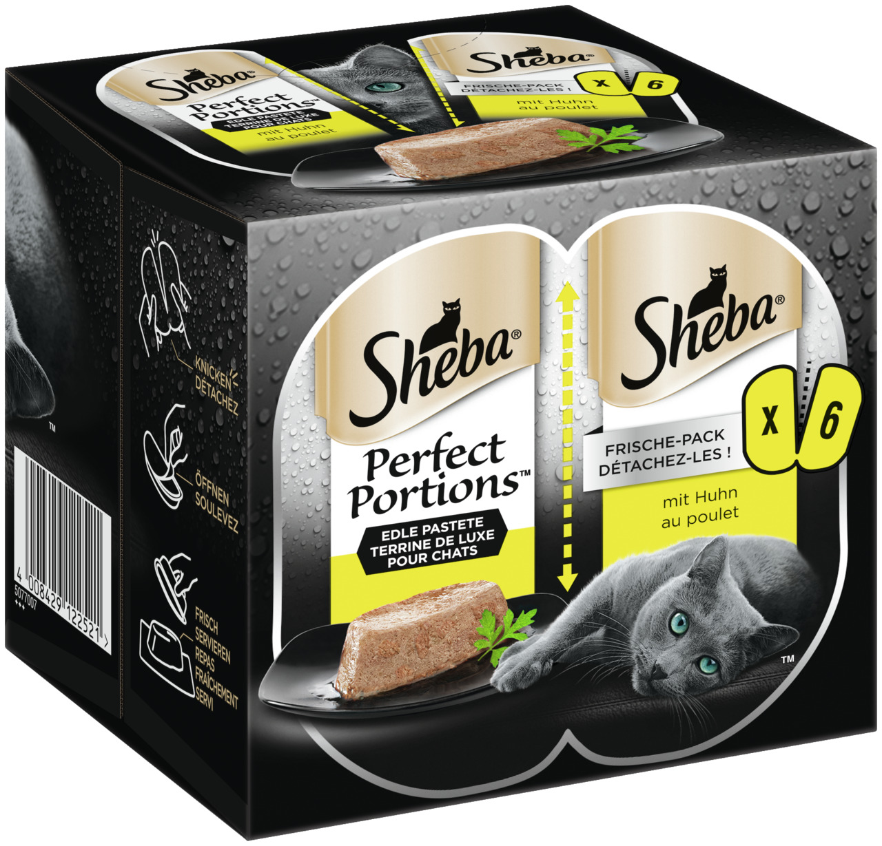Sheba Perfect Portions Edle Pastete mit Huhn Multipack Katzen Nassfutter 6 x 37,5 g