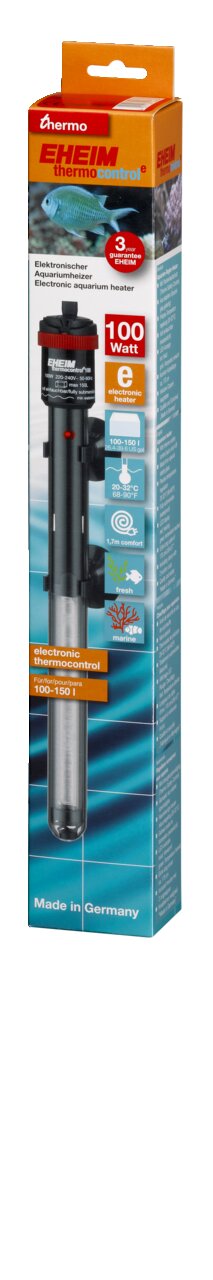 EHEIM Thermocontrol Aquariumheizer, 100W, für 100-150L Aquarien, präzise Temp.regelung, 3 J. Garantie, "Made in Germany".