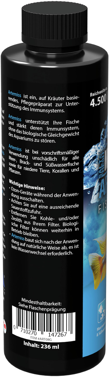 MICROBE-LIFT Artemiss, Pflegepräparat für Fische, 236 ml, pflanzlich, stärkt Immunsystem, für Meer-, Brack-, Süßwasser & Korallen.
