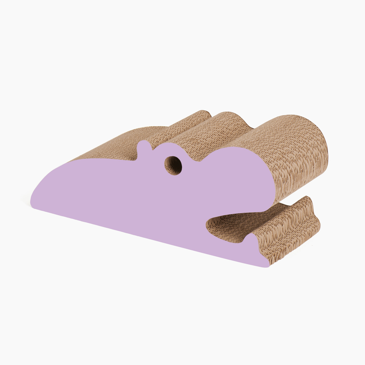 Catit Kratzblock Mausform, für Katzen, robustes Wellkarton, lila Seiten, Krallenpflege & Spiel, ideal für Katzenhalter.